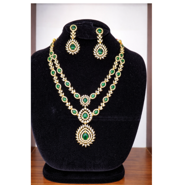 green-AD-stone-double-layer-neklace