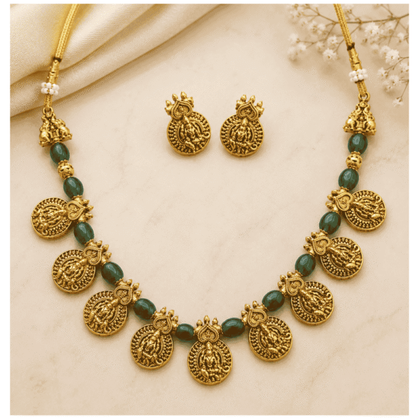 Emerald Lakshmi Necklace Set Emerald-Lakshmi-Necklace