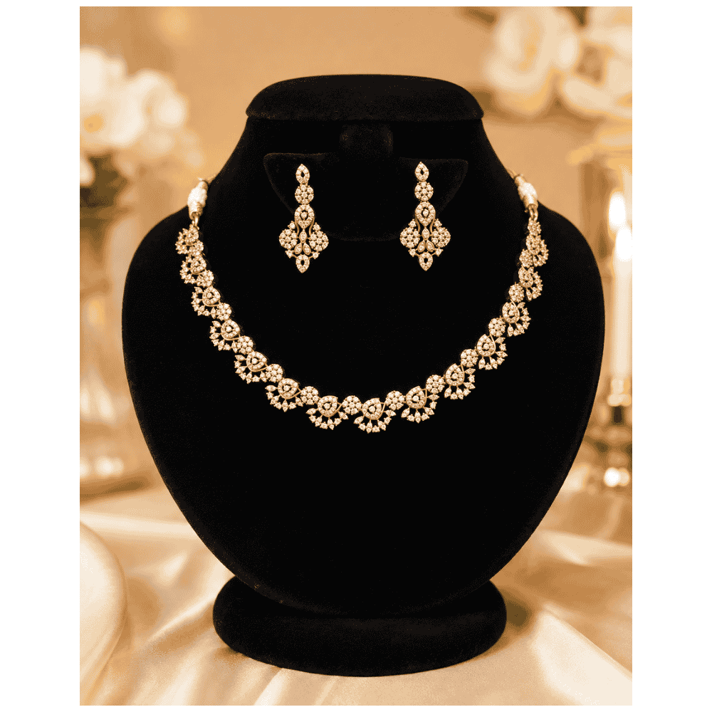 White AD Stone Necklace Set White-AD-Stone-Necklace-Set