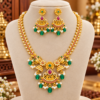 56032457-ecbe-48a7-b12a-0b817aa90c7d Traditional green stone necklace with matching kammal